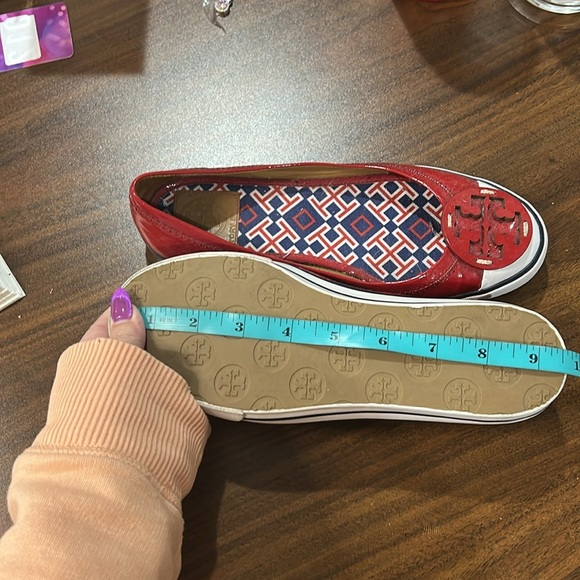 Tory Burch Cherry Red Channing Reva Patent Leather Sneaker Flats - Picture 11 of 12